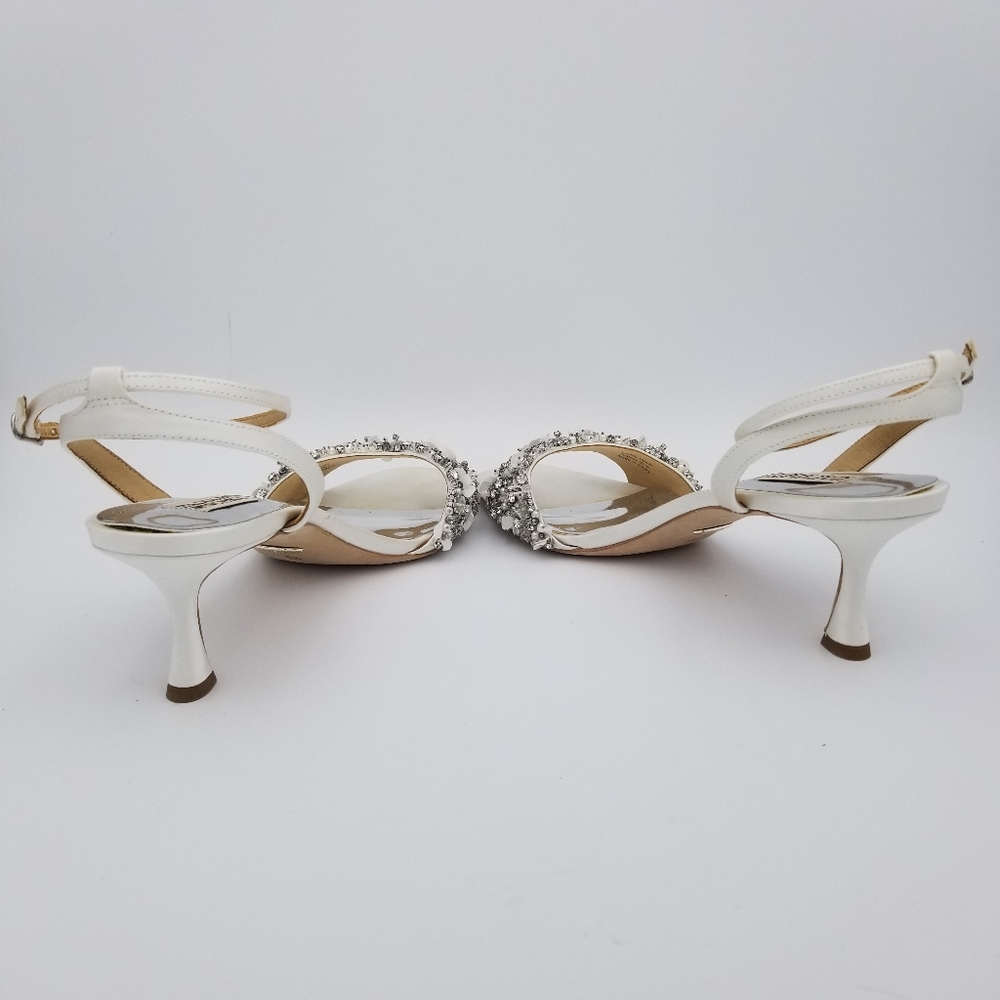 Badgley Mischka Telissa Kitten Heel Sandals, Soft White, Women's Size 9.5 - Picture 9 of 16